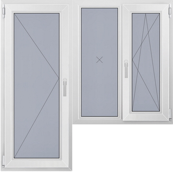 Балконный блок с двухстворчатым окном в доме II-49